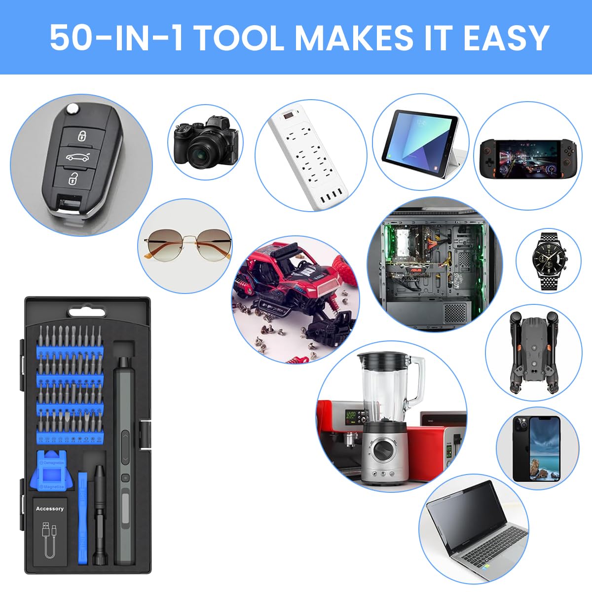 Serplex Mini Electric Screwdriver Precision Mini Electric Screwdriver with 40 Bits & Tools Cordless Screwdriver with LED, 4 Adjustable Torques, USB Power Screwdriver Electric Screwdriver Serplex Mini Electric Screwdriver Precision Mini Electric Screwdriver with 40 Bits & Tools Cordless Screwdriver with LED, 4 Adjustable Torques, USB Power Screwdriver Electric Screwdriver